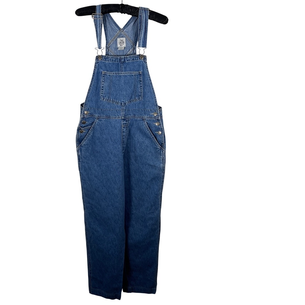 Cherokee Overalls Denim Bib Straight Leg Women Small Blue 90s Vintage Classic